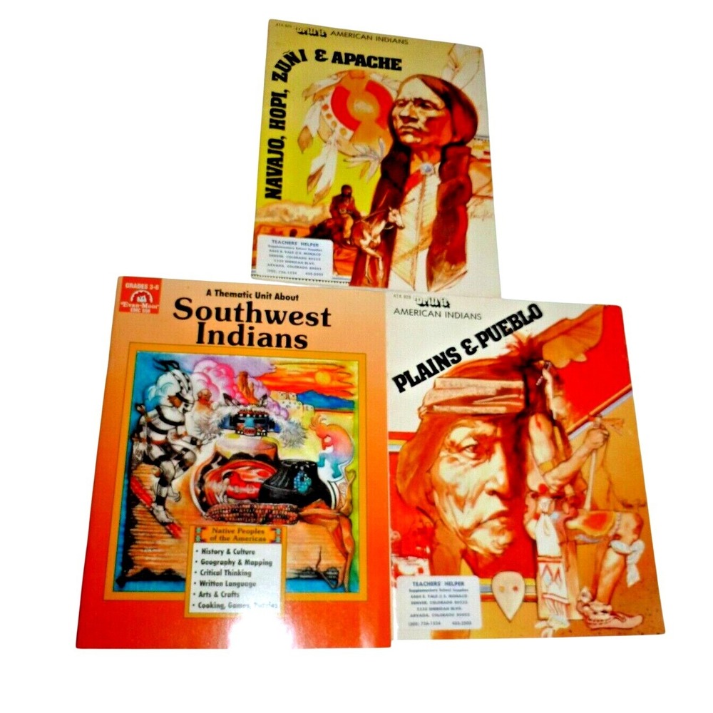 Lot of 3 American Indians Teacher Resource Books Evan-Moor Drill It Grades 3-6‎